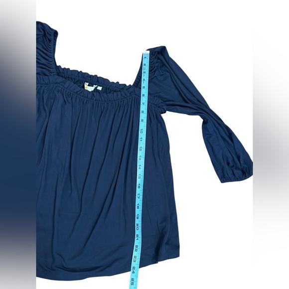 Boden Navy Blue Square Neck Swing Jersey Blouse Top Peasant Womens Sz 6 NWT - Picture 13 of 13
